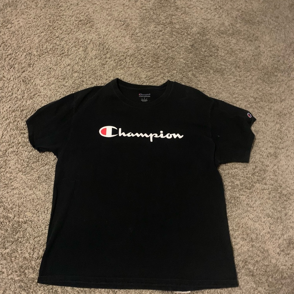 Black large champion shirt